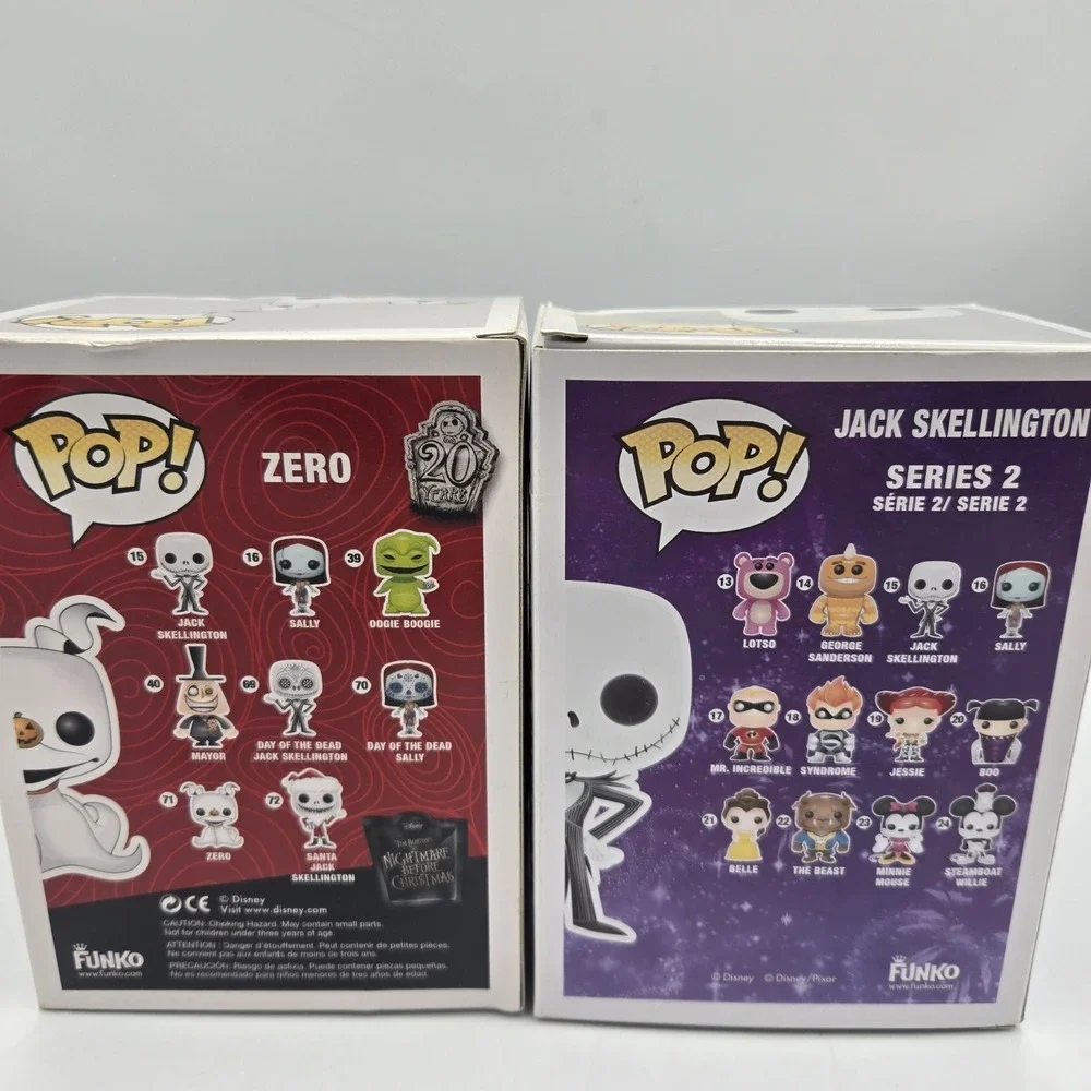 Pop! Disney Jack Skellington & Zero Set Of Two New Funko 15 & 71 Vinyl Figure